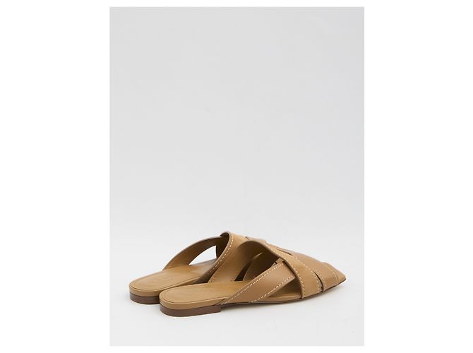 Tod's Ciabatte in pelle liscia e scamosciata Marrone - vista 3