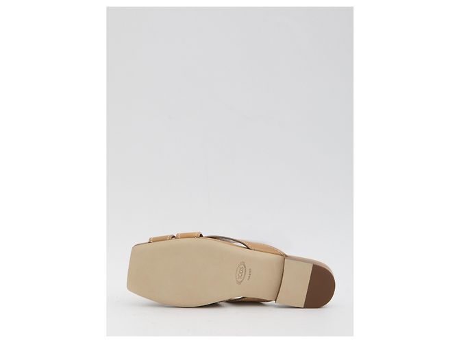 Tod's Ciabatte in pelle liscia e scamosciata Marrone - vista 4