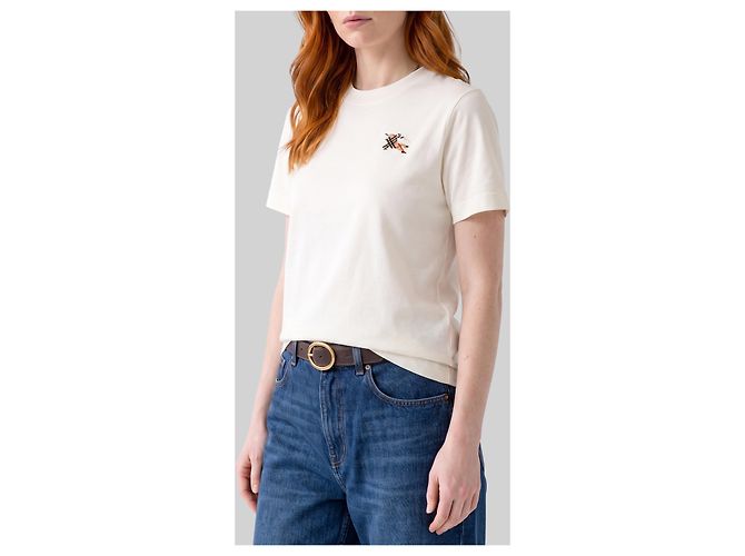 Burberry Knight Check T-Shirt aus Baumwolle Weiß - Ansicht 2