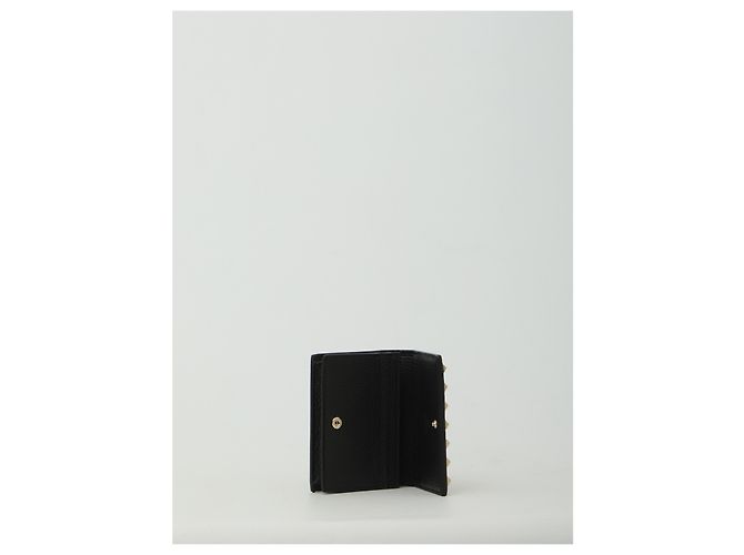 Portafoglio Valentino Garavani Rockstud in pelle nera granulata Nero - vista 2