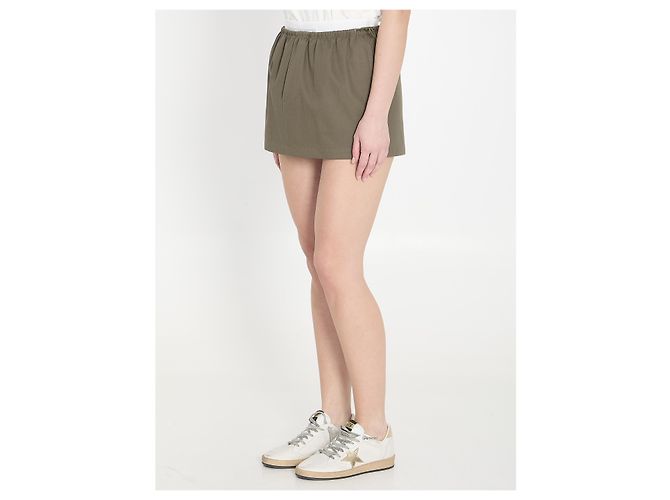 Alexander Wang Minissaia em sarja de algodão verde exército - vista 2