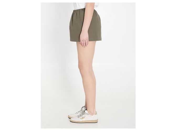 Alexander Wang Minissaia em sarja de algodão verde exército - vista 3