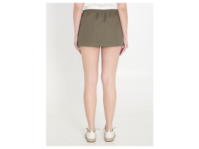 Alexander Wang Minissaia em sarja de algodão verde exército - vista 4