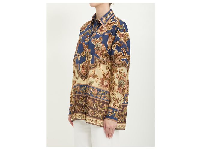 Camisa Zimmermann Aster de seda azul con estampado Paisley - vista 2