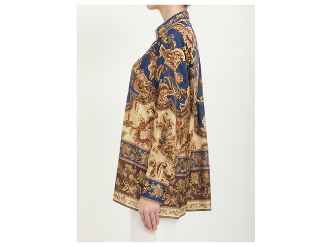 Camisa Zimmermann Aster de seda azul con estampado Paisley - vista 3