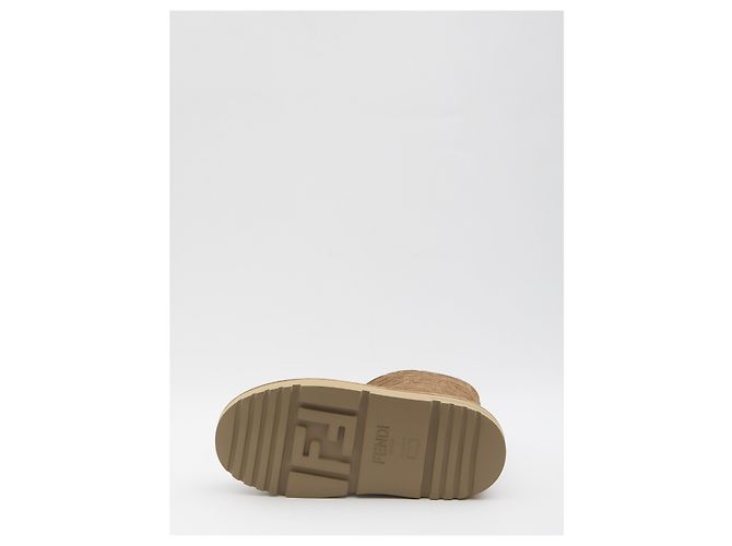 Fendi FF motif brown suede afterski boots - view 4
