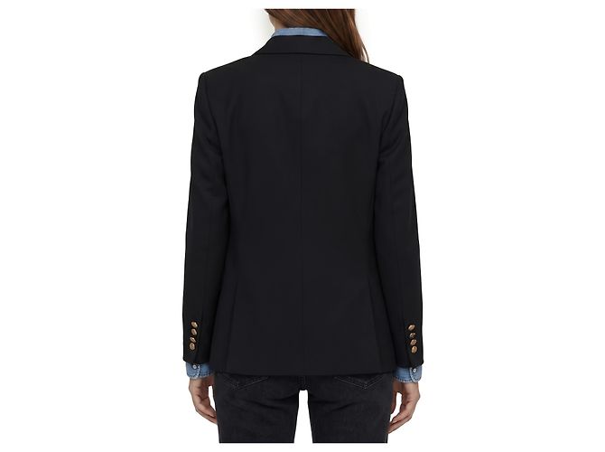 Golden Goose Blazer cruzado en gabardina de lana Negro - vista 2