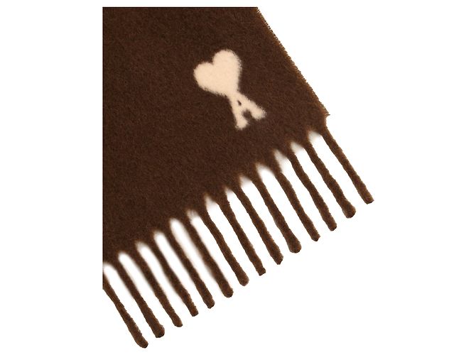 Ami Paris Alpaca Ami de Coeur Schal Braun - Ansicht 2