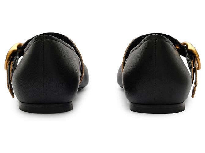 Ballerines Burberry Robin en cuir noir - vue 3