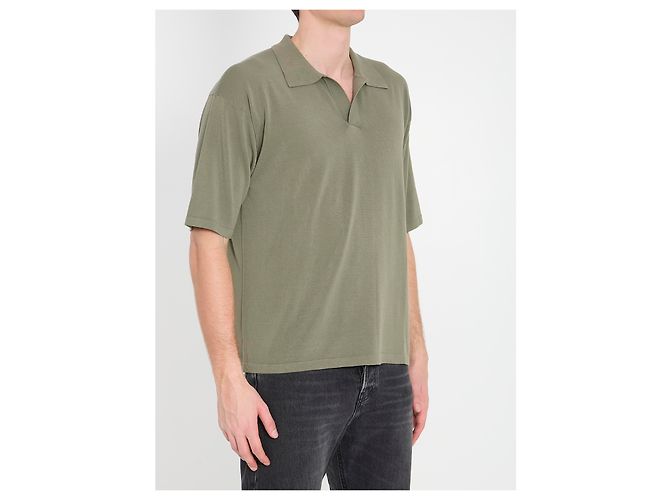 Polo de algodão verde militar Roberto Collina - vista 2