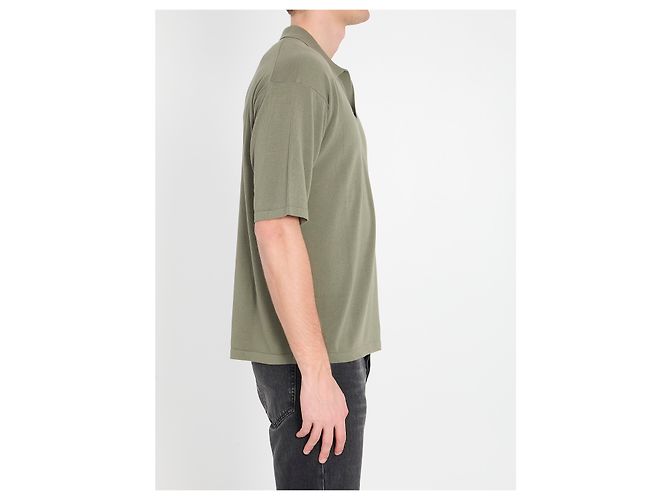 Polo de algodão verde militar Roberto Collina - vista 3