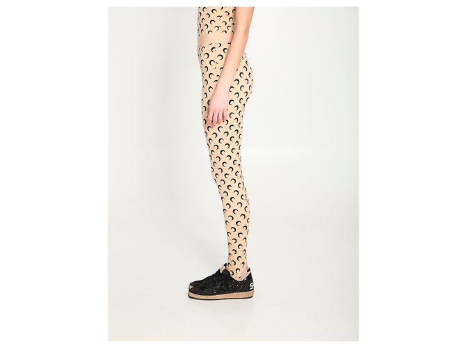 Marine Serre Jersey-Leggings mit Mondprint Pink - Ansicht 3