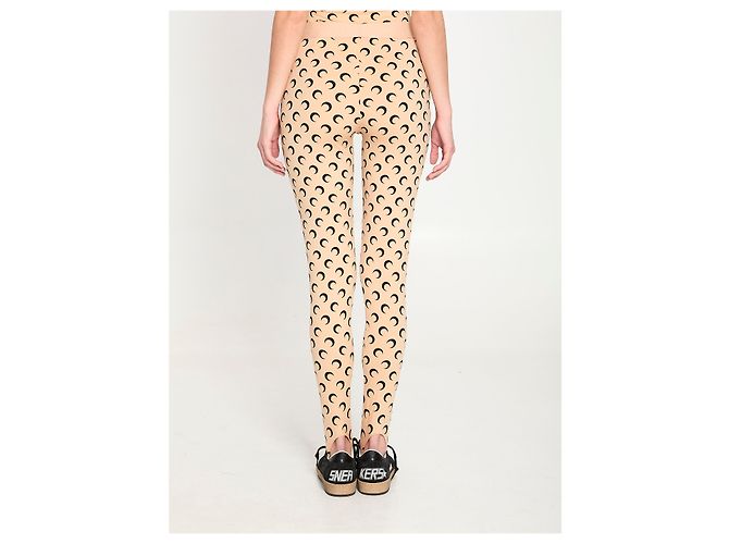 Marine Serre Jersey-Leggings mit Mondprint Pink - Ansicht 4