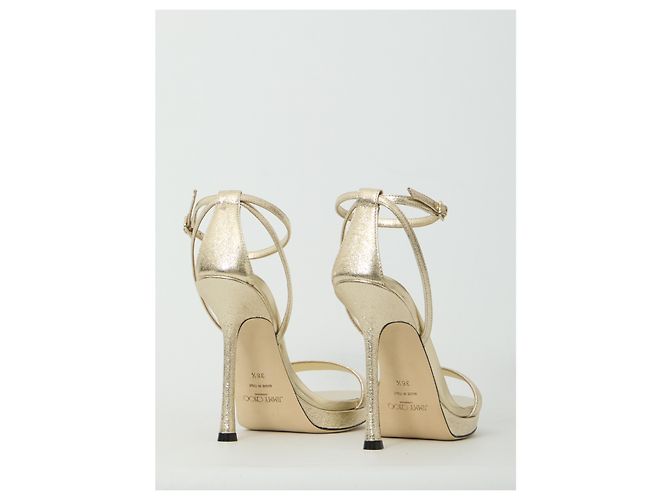 Jimmy Choo Moza 120 Plateau-Sandalen Silber - Ansicht 3
