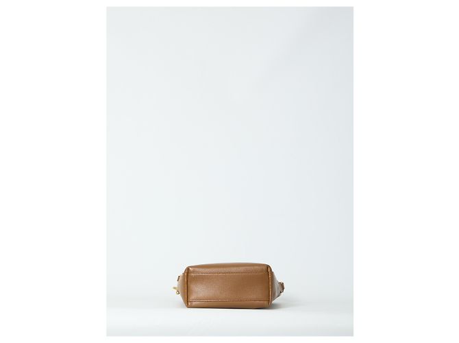 Borsa a secchiello Burberry B Clip in pelle marrone - vista 3