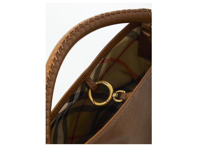 Borsa a secchiello Burberry B Clip in pelle marrone - vista 4