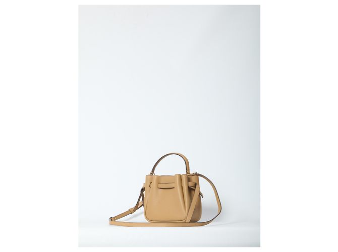 Sac seau Romy Tory Burch en cuir marron - vue 2