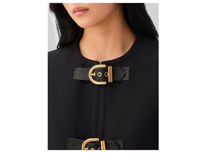 Versace Crop natté wool jacket Black - view 4