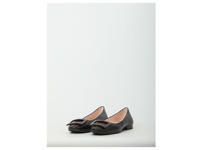 Roger Vivier Ballerine Roundy Turtle Gommette Nero - vista 2