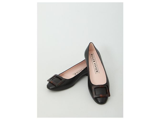 Roger Vivier Ballerine Roundy Turtle Gommette Nero - vista 5