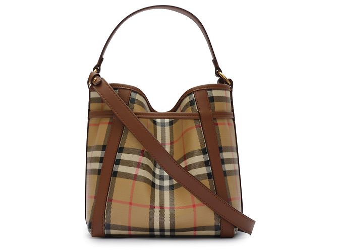 Burberry Sac seau Mini Check Beige - vue 3