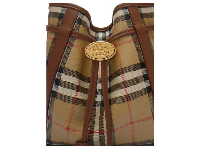 Burberry Sac seau Mini Check Beige - vue 4