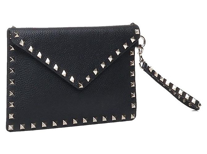 Valentino Garavani Bolsa Rockstud em couro de bezerro granulado Preto - vista 2