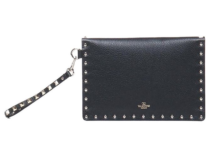 Valentino Garavani Bolsa Rockstud em couro de bezerro granulado Preto - vista 3