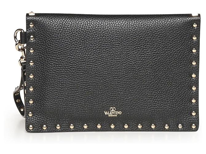 Valentino Garavani Bolsa Rockstud em couro de bezerro granulado Preto - vista 4