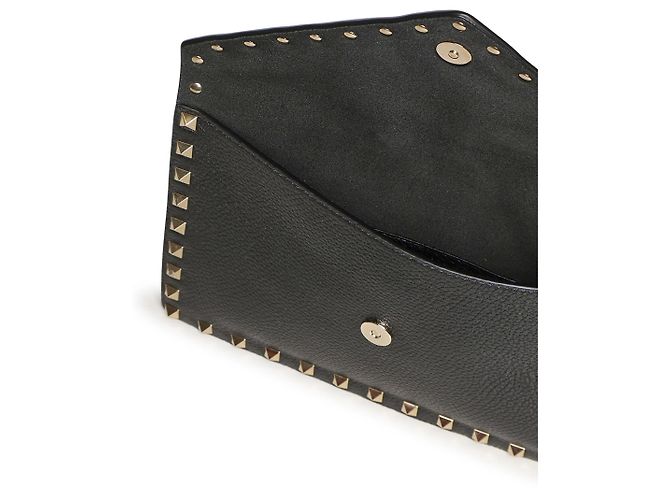 Valentino Garavani Bolsa Rockstud em couro de bezerro granulado Preto - vista 5