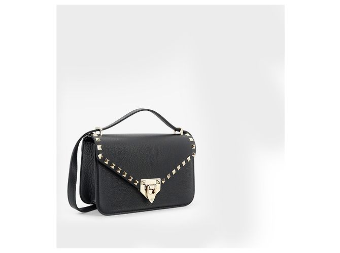 Valentino Garavani Grained calfskin small Rockstud crossbody bag Black - view 2