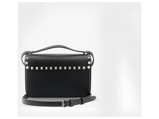 Valentino Garavani Grained calfskin small Rockstud crossbody bag Black - view 3