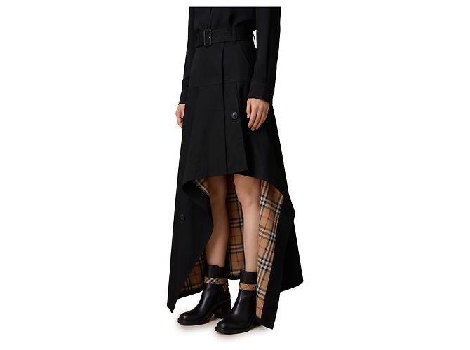 Burberry Gonna trench midi asimmetrica Nero - vista 2