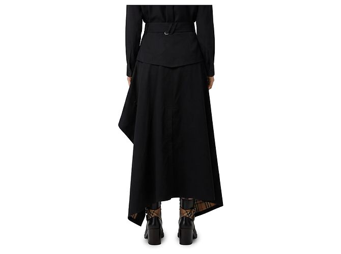 Burberry Gonna trench midi asimmetrica Nero - vista 3