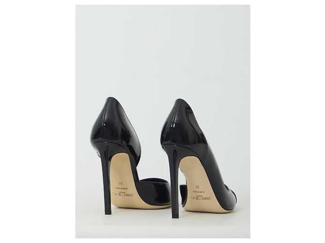 Jimmy Choo Décolleté Brigitte 100 blu navy - vista 3