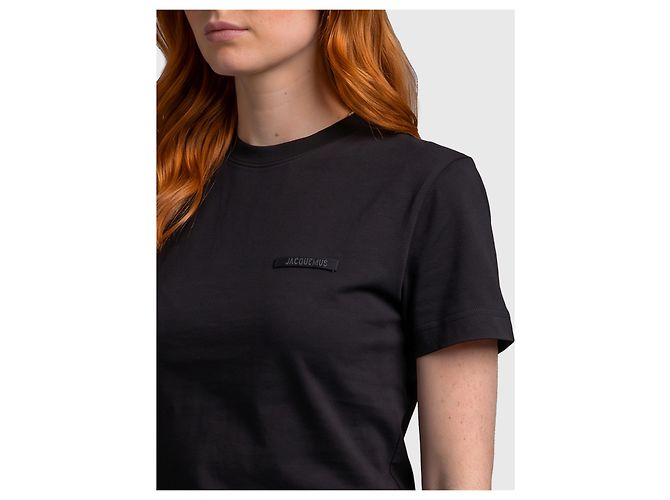 Jacquemus T-shirt in cotone Gros Grain Nero - vista 3