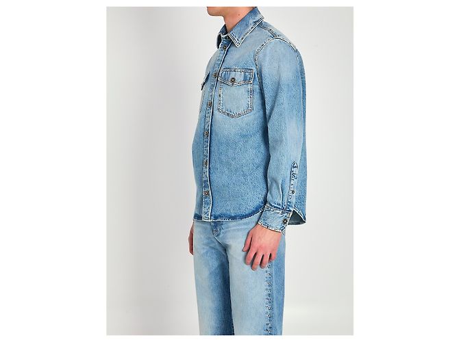 Medusa Versace Stone-wash overshirt with studs Blue - view 2