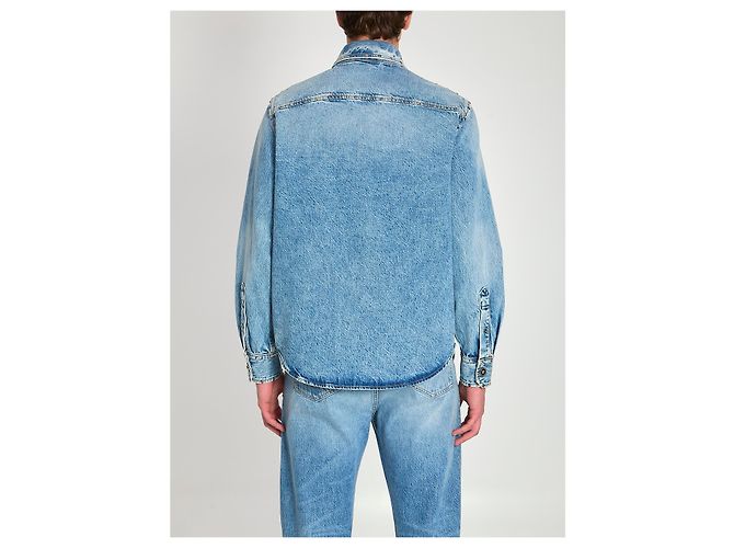 Medusa Versace Stone-wash overshirt with studs Blue - view 4