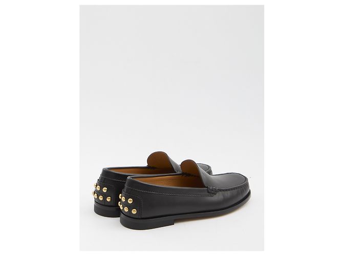 Mocassini Tod's Metal Dots in pelle nera Nero - vista 3