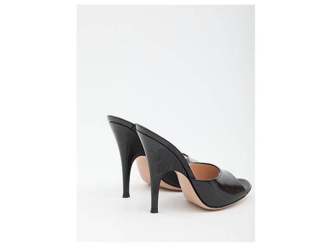 Gianvito Rossi Sofia mules de cuero negras Negro - vista 3