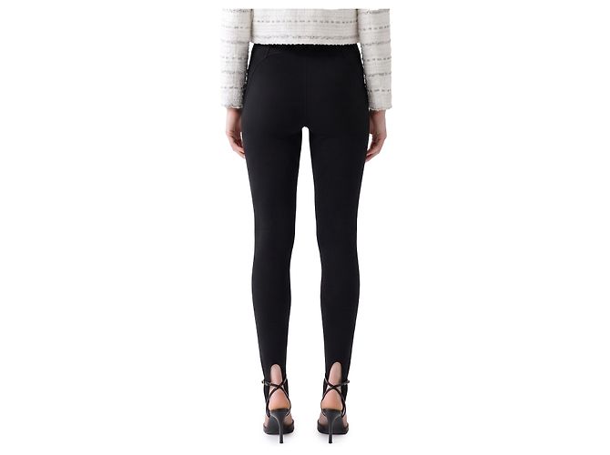 Self portrait Schwarze Stirrup-Leggings aus Strick - Ansicht 3