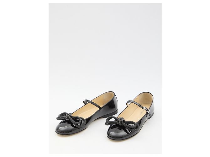 Mach & Mach Bailarinas con doble lazo Negro - vista 5