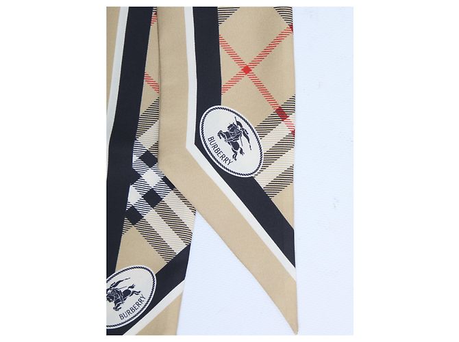 Bufanda de sarga de seda Burberry Check beige - vista 2