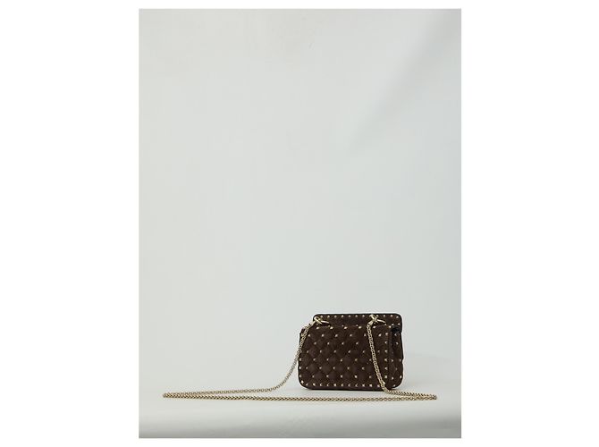 Valentino Garavani mala de ombro Small Rockstud Spike Marrom - vista 2