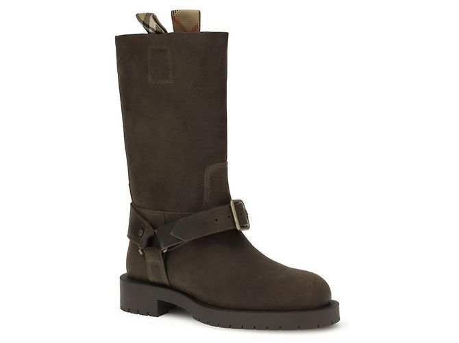 Stivali alti Loch in camoscio marrone Burberry - vista 2