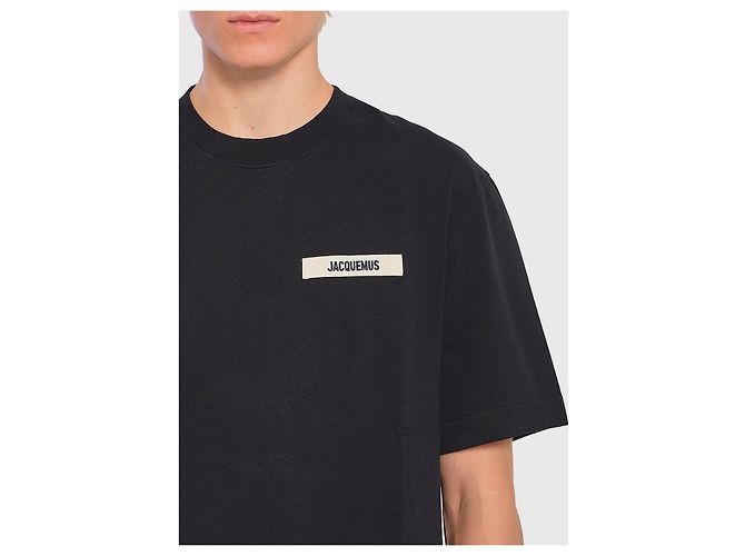 T-shirt Jacquemus Gros Grain de algodão preto - vista 3