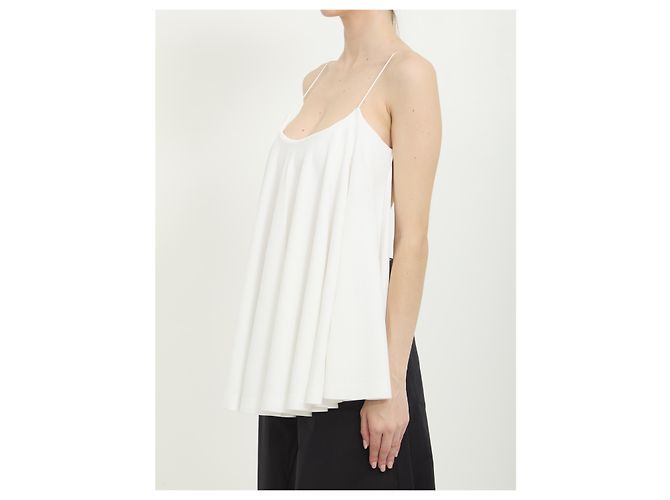 Top Jacquemus in jersey di viscosa bianco - vista 2