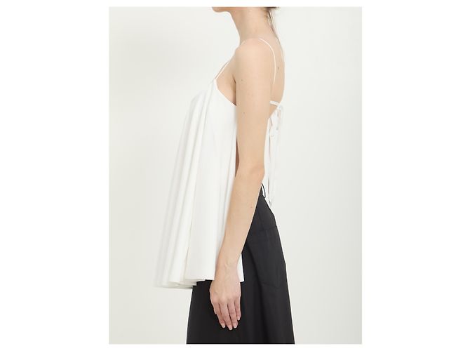 Top Jacquemus in jersey di viscosa bianco - vista 3