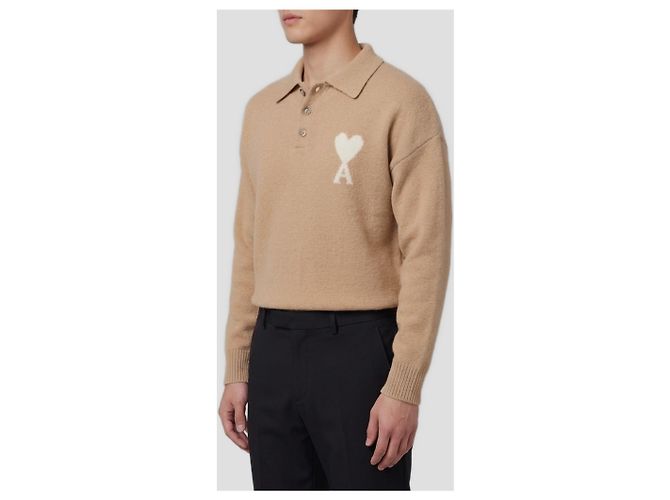Ami Paris Ami de Coeur Polohemd Beige - Ansicht 2