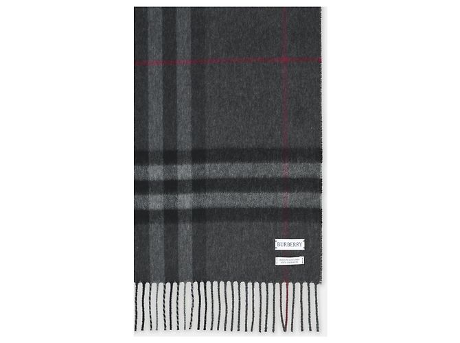 Sciarpa Burberry Check in cashmere grigia Grigio - vista 2